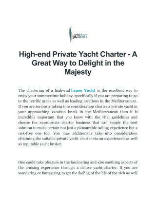Private Yacht Charter - Yacht Share