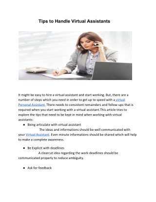 Virtual personal Assistant