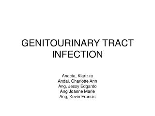 GENITOURINARY TRACT INFECTION