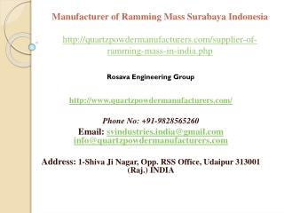 Manufacturer of Ramming Mass Surabaya Indonesia