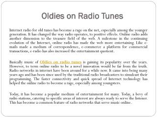 Oldies on radio tunes