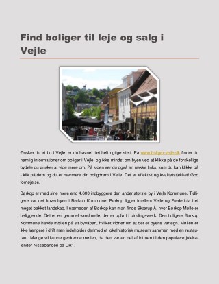 SÃ¥dan finder du bolig i Vejle!