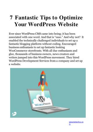 Fantastic Tips to Optimize WordPress Website