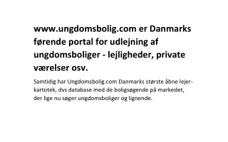 FÃ¥ en oversigt over alle ungdomsboliger