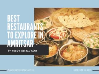 Best Restaurant to explore in Amritsar