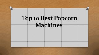 Top 10 best popcorn machines