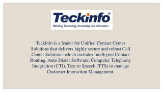 Teckinfo Solutions Pvt Ltd | Call Center Software Solutions