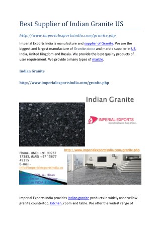 Best Supplier of Indian Granite US