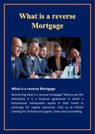 what is a reverse mortgage