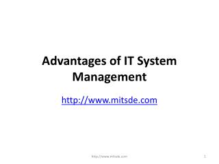 Advantages of IT system management | Equivalent Distance MBA course in IT | MIT School of Distance Education