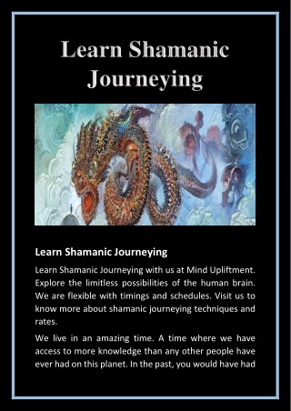 Learn Shamanic Journeying