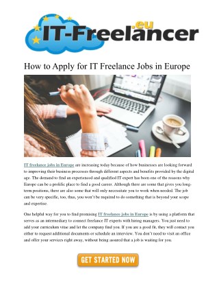 How to Apply for IT Freelance Jobs in Europe