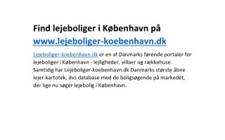 Find lejeboliger i KÃ¸benhavn