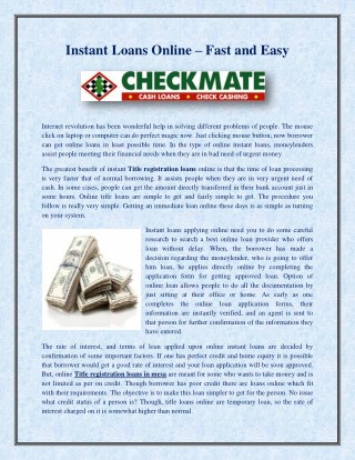 Instant Loans Online