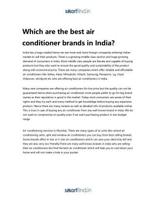 Which are the best air conditioner brands in india