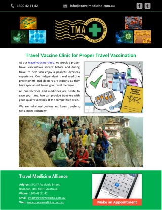 Travel Vaccine Clinic for Proper Travel Vaccination
