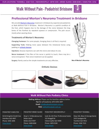 Professional Morton's Neuroma Treatment in Brisbane