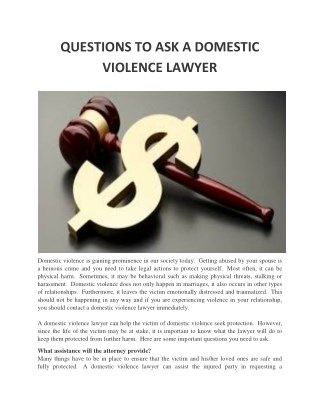 QUESTIONS TO ASK A DOMESTIC VIOLENCE LAWYER