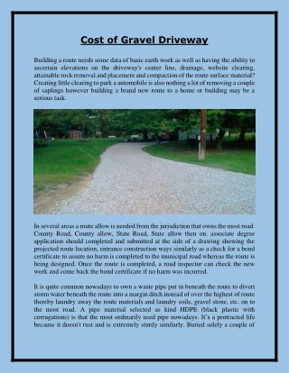 Cost of Gravel Driveway