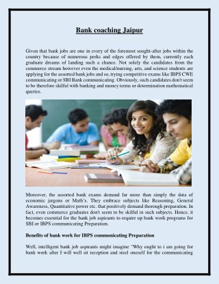 Bank coaching jaipur