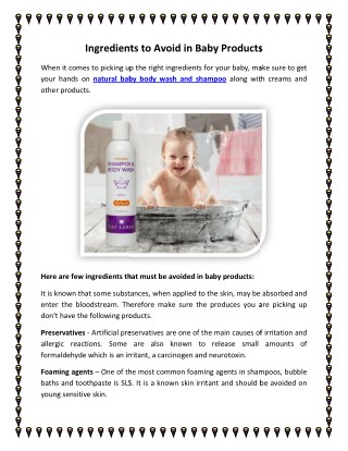 Ingredients to Avoid in Baby Products