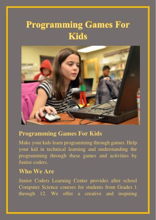 Programming Games For Kids