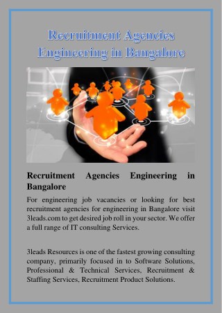 Recruitment agencies engineering in Bangalore