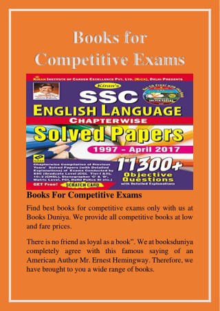 Books For Competitive Exams