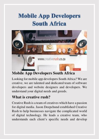 Mobile App Developers South Africa