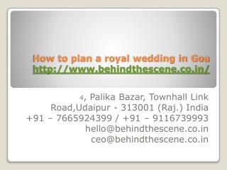 How to plan a royal wedding in Goa