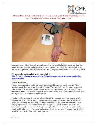 Blood Pressure Monitoring Devices Market