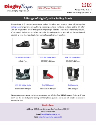 A Range of High-Quality Sailing Boots