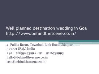 Well planned destination wedding in Goa