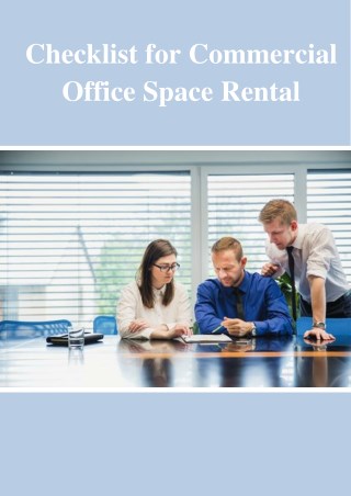 Checklist for Commercial Office Space Rental