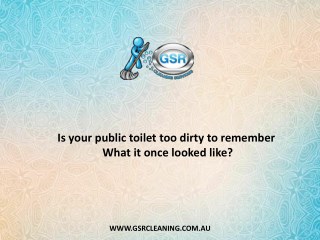 Is your public toilet too dirty to remember what it once looked like?