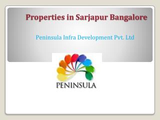 Properties in Sarjapur Bangalore