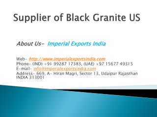 Supplier of Black Granite US