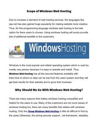 Windows Web Hosting