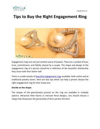 Tips to Buy the Right Engagement Ring