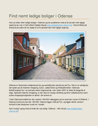 Find nemt ledige boliger i Odense