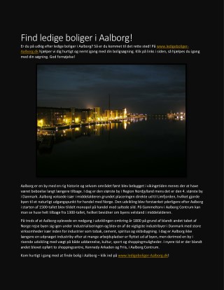 Find ledige boliger i Aalborg