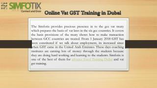 Online Vat GST Training in Dubai