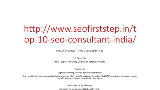 Top 10 SEO Consultant in India - SEO First Step