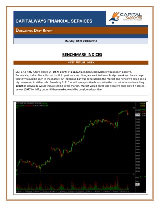 Capital Ways Equity Daily Report 30th Jan 2018