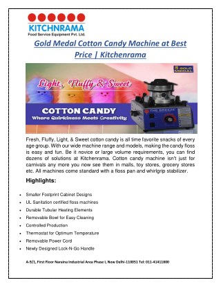 Get the Best Deal in Gold Medal Cotton Candy Machine | Kitchenrama