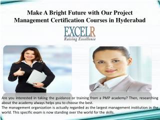 Make A Bright Future with Our Project Management Certification Courses in Hyderabad