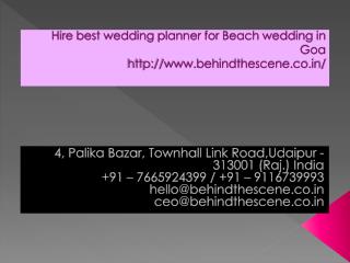 Hire best wedding planner for Beach wedding in Goa