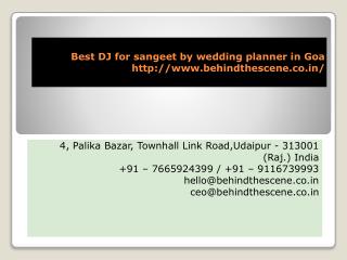 Best DJ for sangeet by wedding planner in Goa