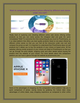 Want to compare same product prices offered by different web stores under one roof?