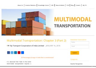 Multimodal Transportation: Chapter 3-Part 2